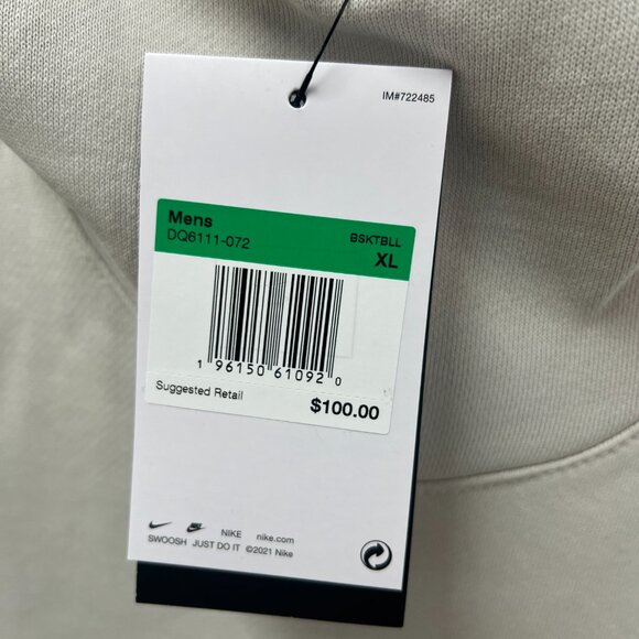 Nike Kyrie Basketball Pullover Oversized Fit Gray Hoodie DQ6111-072 Size XL - Picture 6 of 15